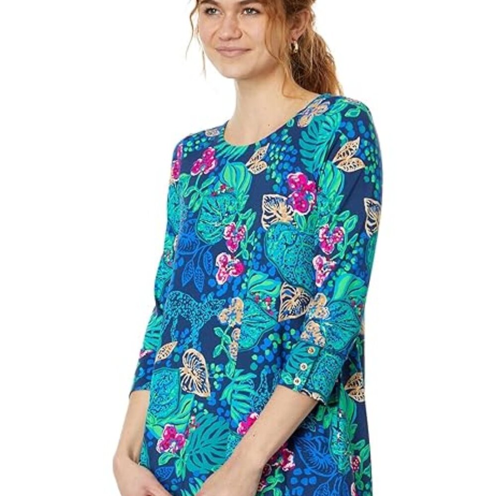 Lilly Pulitzer Floral Dress in Blue and Green